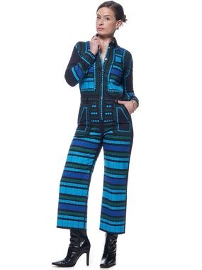 THE KIT -Alex Jumpsuit - Cyan Mosaic